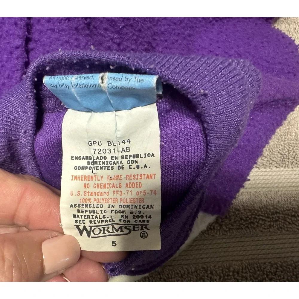 Vintage 1998 Ragdoll WORMSER Teletubbies One Piece Zip Sleeper Sz 5 Y2K RARE TH3